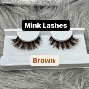 Brown Mink Lashes 16MM 3D Full Volume Medium Eyelashes